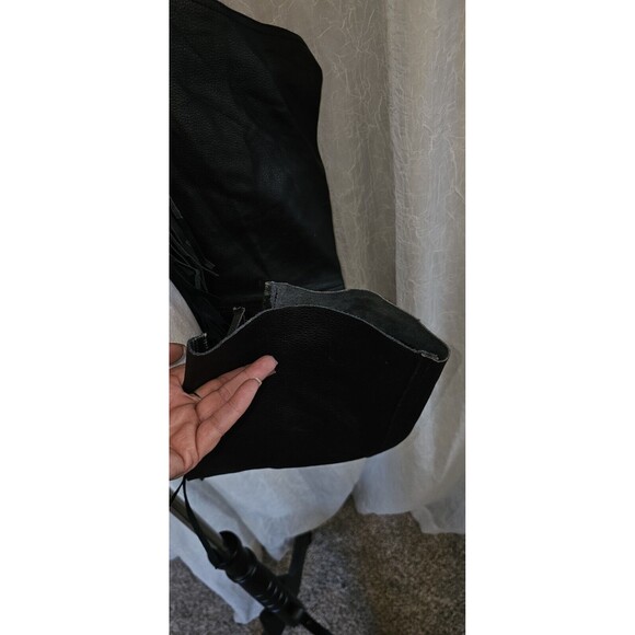 HIMALAYA MOTOR BIKE WEAR 100% Leather Chaps Size Small Zipper Motorcycle Black - Picture 10 of 11